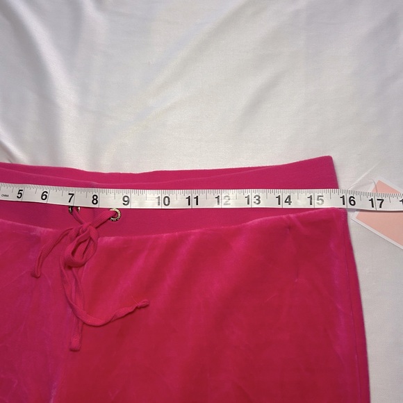 NEW Juicy Couture Tracksuit Pink Velour Velvet 2 PC Set Pants Women’s, Size L - Picture 10 of 16